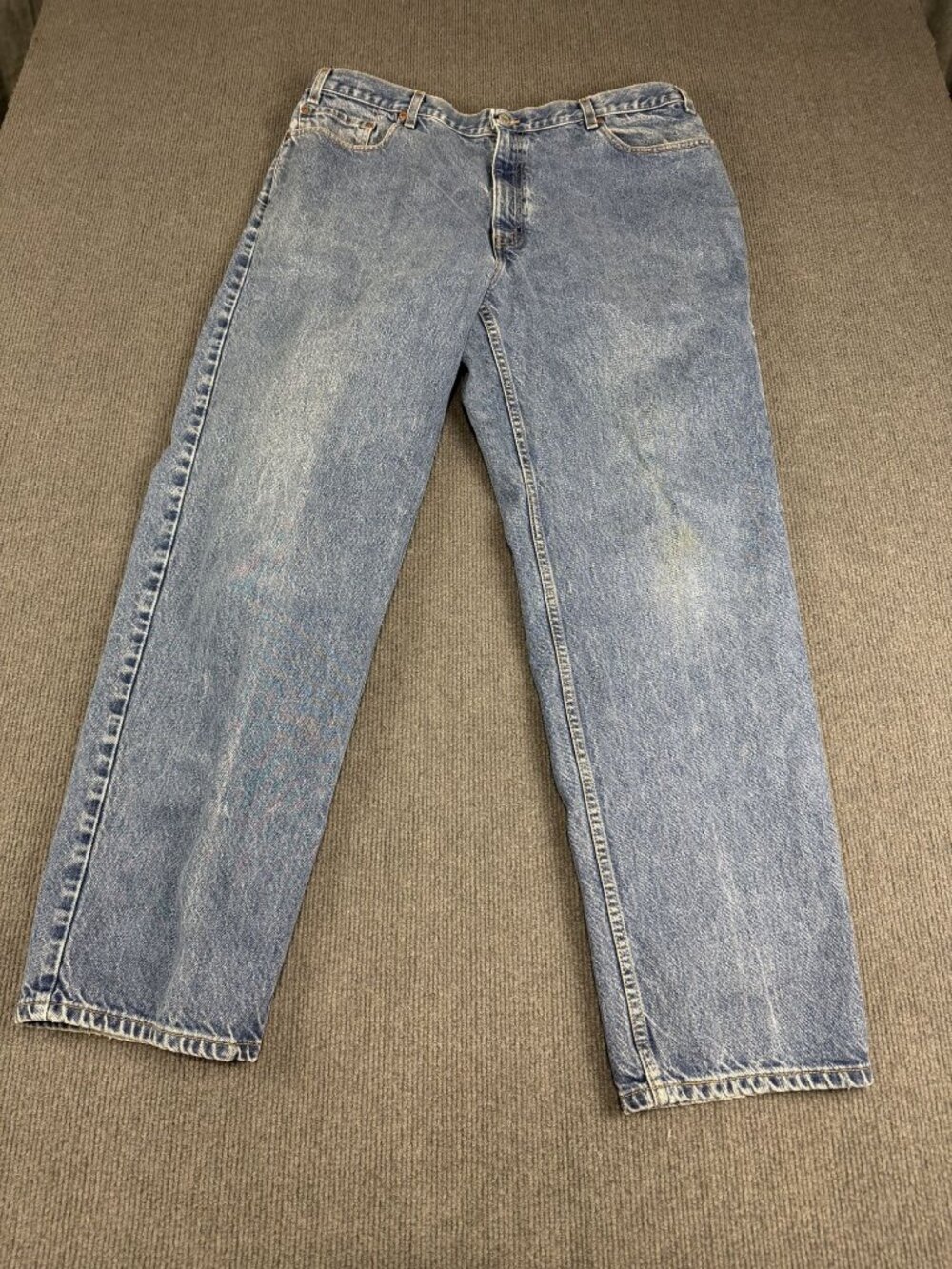 Levis 550 Mens Light Wash Denim Relaxed Fit Jeans 42x32